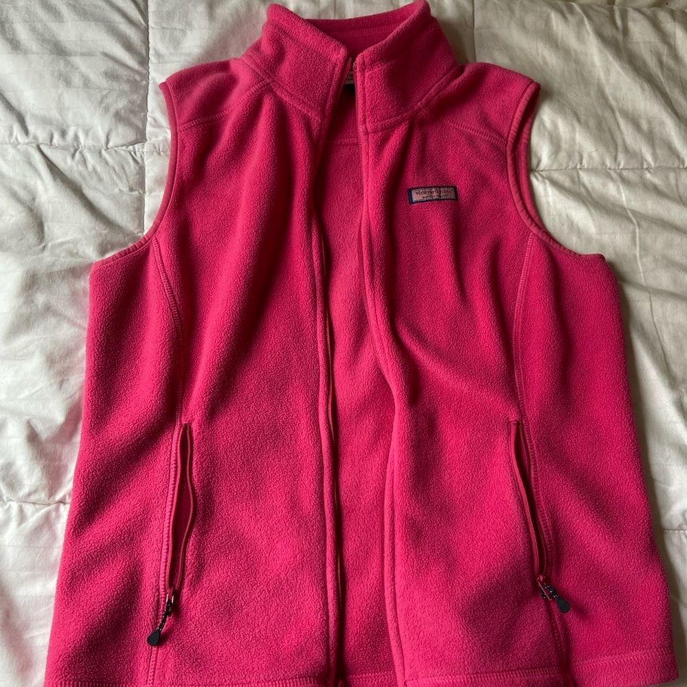Vineyard vines pink zip up best. Size small.